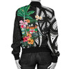 FUNSTUFFPRINT Fiji Women’s Bomber Jacket Coat Of Arms Polynesian With Hibiscus 3D Bomber Jacket