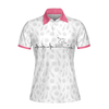 Bowling Is My Heart Bowling Short Sleeve Women Polo Shirt, Bowling Balls And Pins Pattern Polo Shirt For Ladies
