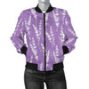 FUNSTUFFPRINT Floral Lavender Print Pattern Women Casual Bomber Jacket 3D Bomber Jacket