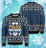 FUNSTUFFPRINT Police Navidad Xmas Ugly Christmas Sweater  Ugly Sweater
