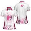 Leopard Mandala Pattern Thinning Layout Pink Girl Golf Short Sleeve Women Polo Shirt, Best Golf Shirt For Ladies