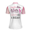 Looks Like A Beauty Drives Like A Beast Golf Short Sleeve Women Polo Shirt, Leopard Pattern Golf Shirt For Ladies