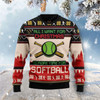FUNSTUFFPRINT All I Want For Christmas Is More Time For Softball Ugly Christmas Sweater For Men & Women Ugly Sweater