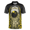 Men Polo Shirt - Bowling Bull Black And Yellow Short Sleeve Polo Shirt For Bowling, Bull Polo Shirt, Best Bowling Shirt For Men