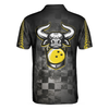 Men Polo Shirt - Bowling Bull Black And Yellow Short Sleeve Polo Shirt For Bowling, Bull Polo Shirt, Best Bowling Shirt For Men