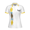 Funny Yellow And White Golf Short Sleeve Women Polo Shirt, Golf Grandmas Yell Loudest Golf Shirt For Ladies, Unique Female Golf Gift