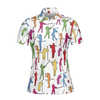 Colorful Female Golfer Women Polo Shirt, White Golf Shirt For Ladies, Best Gift For Golf Lovers, Golf Tournament, Golf Coach, Golf Club