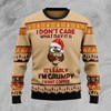 FUNSTUFFPRINT Grumpy Owl Ugly Christmas Sweater Ugly Sweater