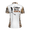 I Golf Like A Girl Try To Keep Up Leopard Pattern Short Sleeve Women Polo Shirt, Golf Shirt For Ladies, Unique Female Golf Gift