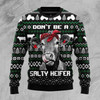 FUNSTUFFPRINT Cow Heifer Ugly Christmas Sweater For Men & Women Adult Ugly Sweater