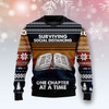 FUNSTUFFPRINT Book Retro Vintage Ugly Christmas Sweater For Men & Women Adult Ugly Sweater