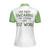 Leopard Green Argyle Pattern Women Polo Shirt, I'm Not Swearing I'm Using My Golf Word Polo Shirt, Best Golf Shirt For Ladies, Gift For Golfers