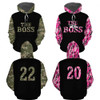 FUNSTUFFPRINT Personalized Camo Couple 3D All Over Hoodie The Boss The Real Boss  3D Hoodie and Zip Hoodie