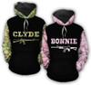 FUNSTUFFPRINT  Personalized Hunting Camo 3D All Over Hoodie Clyde Bonnie  3D Hoodie and Zip Hoodie