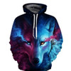 FUNSTUFFPRINT  Blue Wolf 3D All Over Hoodie  3D Hoodie and Zip Hoodie
