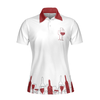 Golfing From Nine To Wine Golf Girl Short Sleeve Women Polo Shirt, White And Red Golf Polo Shirt, Golf Shirt For Wine Lovers, Best Gift For Golfers