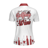 Golfing From Nine To Wine Golf Girl Short Sleeve Women Polo Shirt, White And Red Golf Polo Shirt, Golf Shirt For Wine Lovers, Best Gift For Golfers