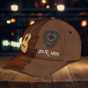 FUNSTUFFPRIT Personalized Brown Guitar Baseball Cap Hat For Musican And Guitarist, Classic Cap With Guitar Leather Pattern