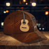 FUNSTUFFPRIT Personalized Brown Guitar Baseball Cap Hat For Musican And Guitarist, Classic Cap With Guitar Leather Pattern