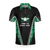 Time To Par Tee Black And Green Polo Shirt, Green Tartan Plaid Pattern Polo Shirt, Best Golf Shirt - Perfect Gift For Women
