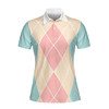 Plaid Pattern Bowling Polo Shirt, Just A Girl Who Loves Bowling Short Sleeve Polo Shirt For Female Bowlers