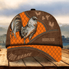 FUNSTUFFPRIT Personalized The Best Rooster Cap Hat With Leather Pattern, Rooster Hats For Chicken Lovers Multicolor