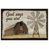 God Says You Are Canvas Wall Art, Farmhouse Windmill Christian Wall Decor - Religious Wall Decor