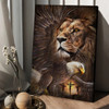 Lion Of Judah Eagle Drawing King Of Kings Jesus Cross Canvas Wall Art - Christian Wall Posters - Religious Wall Decor