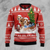FUNSTUFFPRINT Beagle Dashing 3D Ugly Christmas Sweater Ugly Sweater
