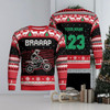 FUNSTUFFPRINT Custom  Christmas Motocross Rider Ugly Christmas Sweater for Men and Women, Gift for biker Motocross lover Ugly Sweater
