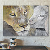 Lamb And Lion - Christian Canvas Wall Art - Christian Artwork - Religious Wall Decor - Faith Canvas Wall Art - Scripture Wall Art - Ciaocustom