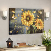 Sunflower And Yellow Butterfly - Just Pray - Bible Verse Canvas - Scripture Canvas Wall Art - Ciaocustom