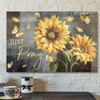 Sunflower And Yellow Butterfly - Just Pray - Bible Verse Canvas - Scripture Canvas Wall Art - Ciaocustom