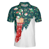 Christmas Golf Polo Shirts For Men, Christmas Socks With Golf Balls Pattern Mens Shirt Short Sleeve - Best Gift For Golf Lovers