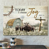 Bible Verse Canvas - Today I Choose Joy James 12 Farmhouse Style Wall Art Canvas - Scripture Canvas Wall Art - Ciaocustom