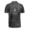 Guitar And Skull Short Sleeve Men Polo Shirt, Streetwear Polo Shirt, Black And White Guitar Shirt For Men