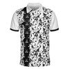 Floral Golf Pattern In White Men Polo Shirt, Black And White Polo Shirt, Floral Golf Shirt For Men