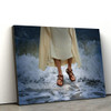 Jesus Walk On Waves Canvas Pictures - Jesus Christ Canvas Art - Christian Wall Canvas