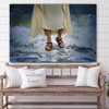 Jesus Walk On Waves Canvas Pictures - Jesus Christ Canvas Art - Christian Wall Canvas
