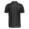 Men Polo Shirt - Black & White Single Line Continuous Golfer Shirt Polo Shirt, Vertical Lines Golfing Polo Shirt, Best Golf Shirt For Men