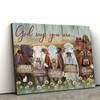 God Say You Are Cow Canvas Wall Art - Christian Canvas Wall Decor - Bible Verse Wall Art Canvas - Farmer Gift