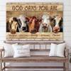 Cow God Say You Are Canvas Wall Art - Christian Canvas Wall Decor - Bible Verse Wall Art Canvas - Farmer Gift