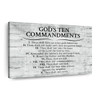Ten Commandments Gray Canvas Wall Art - Christian Canvas Wall Art - Religious Wall Art Canvas