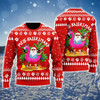 FUNSTUFFPRINT Hawaiian Santa Ugly Sweater, Mele Kalikimaka Ugly Sweater, Funny Hawaiian Santa Claus Red Ugly Sweater Ugly Sweater