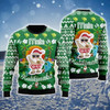 FUNSTUFFPRINT Santa Clause Christmas Ugly Sweater, Mele Kalikimaka Ugly Sweater, Funny Santa Green Sweater For Men Ugly Sweater