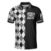 Black And White Argyle Pattern Men Polo Shirt, I'm The Bartender Polo Shirt, Best Bartender Shirt For Men