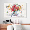 Hummingbird Flowers, I Will Walk By Faith Even When I Cannot See Wall Art Canvas - Religious Wall Decor