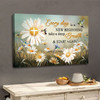 Daisy Flower, Every Day Is A New Beginning Christian Wall Art Canvas - Religious Wall Decor