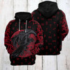 FUNSTUFFPRINT Viking 3D All Over Hoodie Odin Raven  3D Hoodie and Zip Hoodie