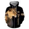 FUNSTUFFPRINT Lion Hoodie The Queen  3D Hoodie and Zip Hoodie